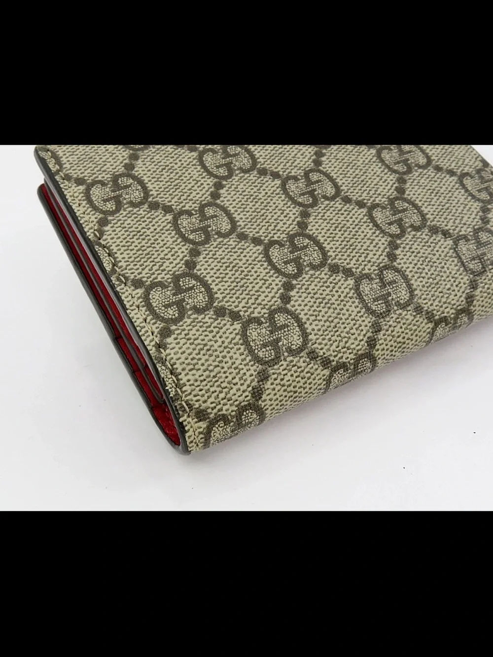 Gucci Beige GG Supreme Cherry Appliqué Wallet